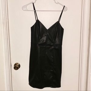 Pleather Black Mini Dress